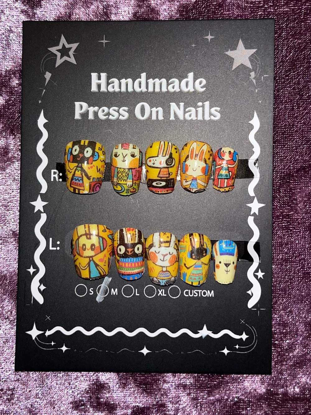 Handmade Yellow Cartoon Press-On Nails